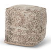 Khloe Small Taupe Pouf, Ottoman by Mercana, 18" length x 18" width x 18" height thumbnail 1
