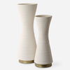Ridgeline White Vases Set/2, Decorative by Uttermost, 6.12" width x 18.25" height x 6.12" depth thumbnail 1