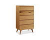 Azara Five Drawer High Chest, Caramelized, Dresser by Greenington, 19" length x 32" width x 53" height thumbnail 2
