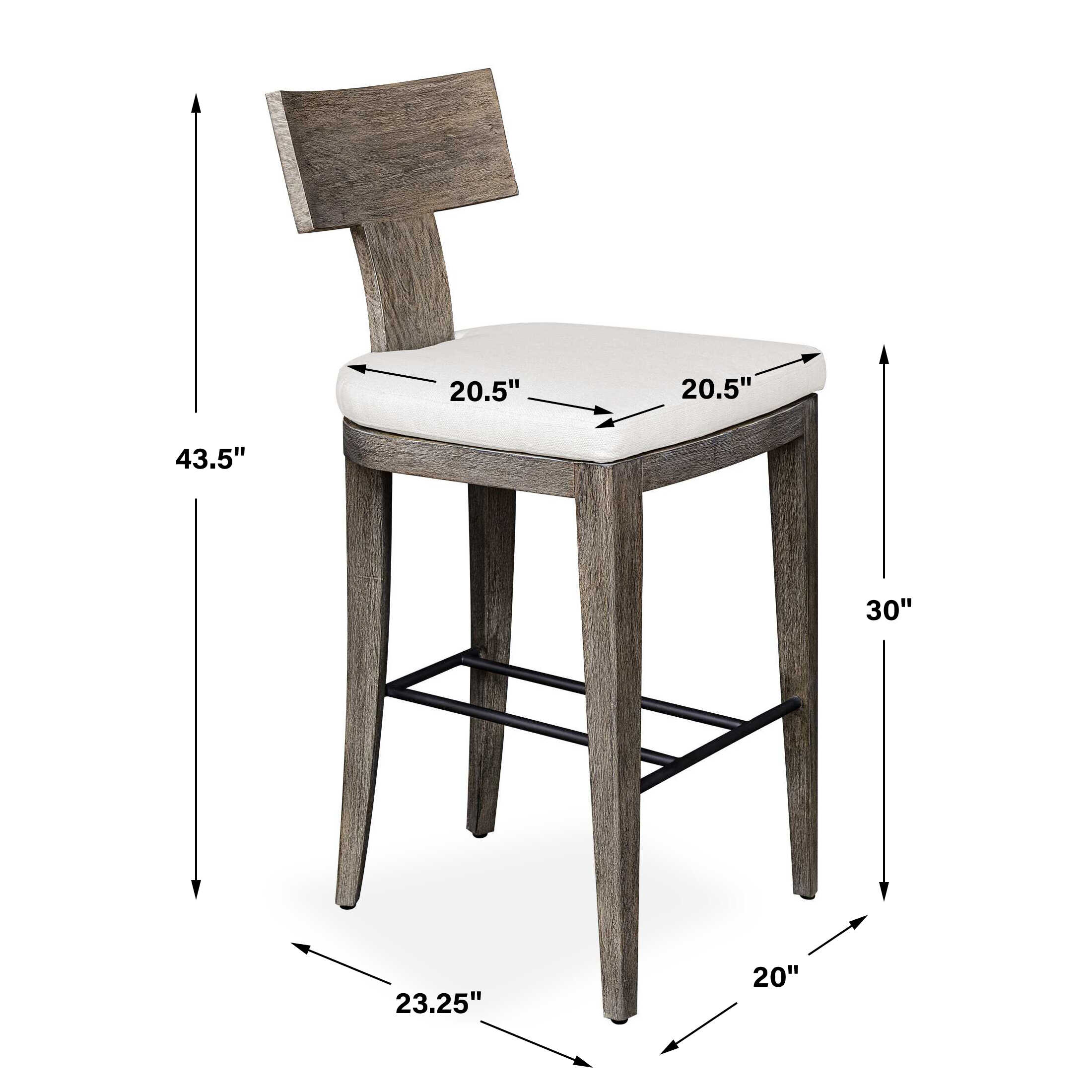 Cellini Outdoor Bar Stool, Furniture by Uttermost, 20" width x 43.5" height x 23.25" depth View 2