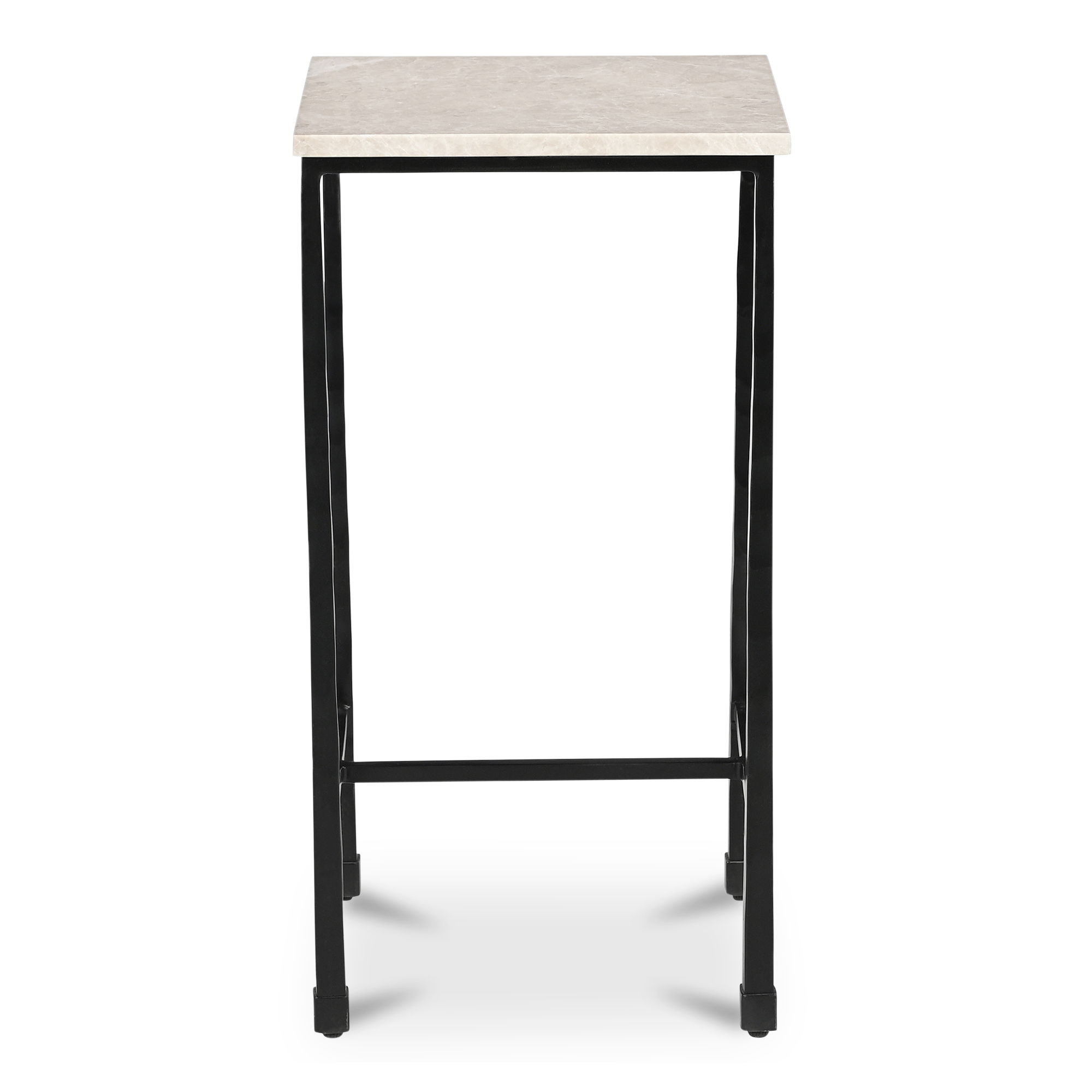 River Side Table Botticino Marble, Side & End Table by Moe's Home, 12.5" width x 24" height x 12.5" depth View 1