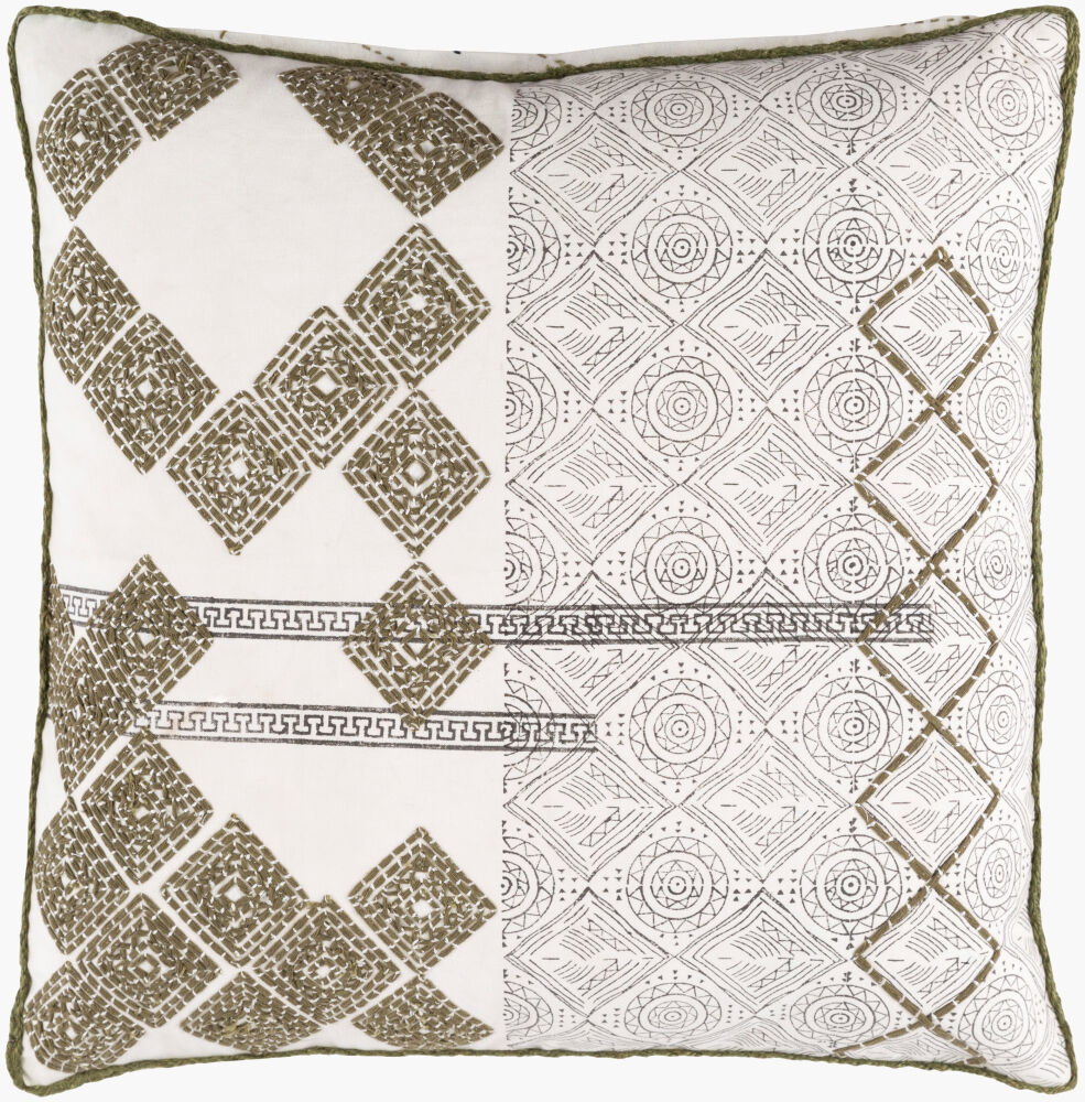 Jubba Lumbar Pillow Down, Decorative Pillow by Surya, 13" length x 19" width