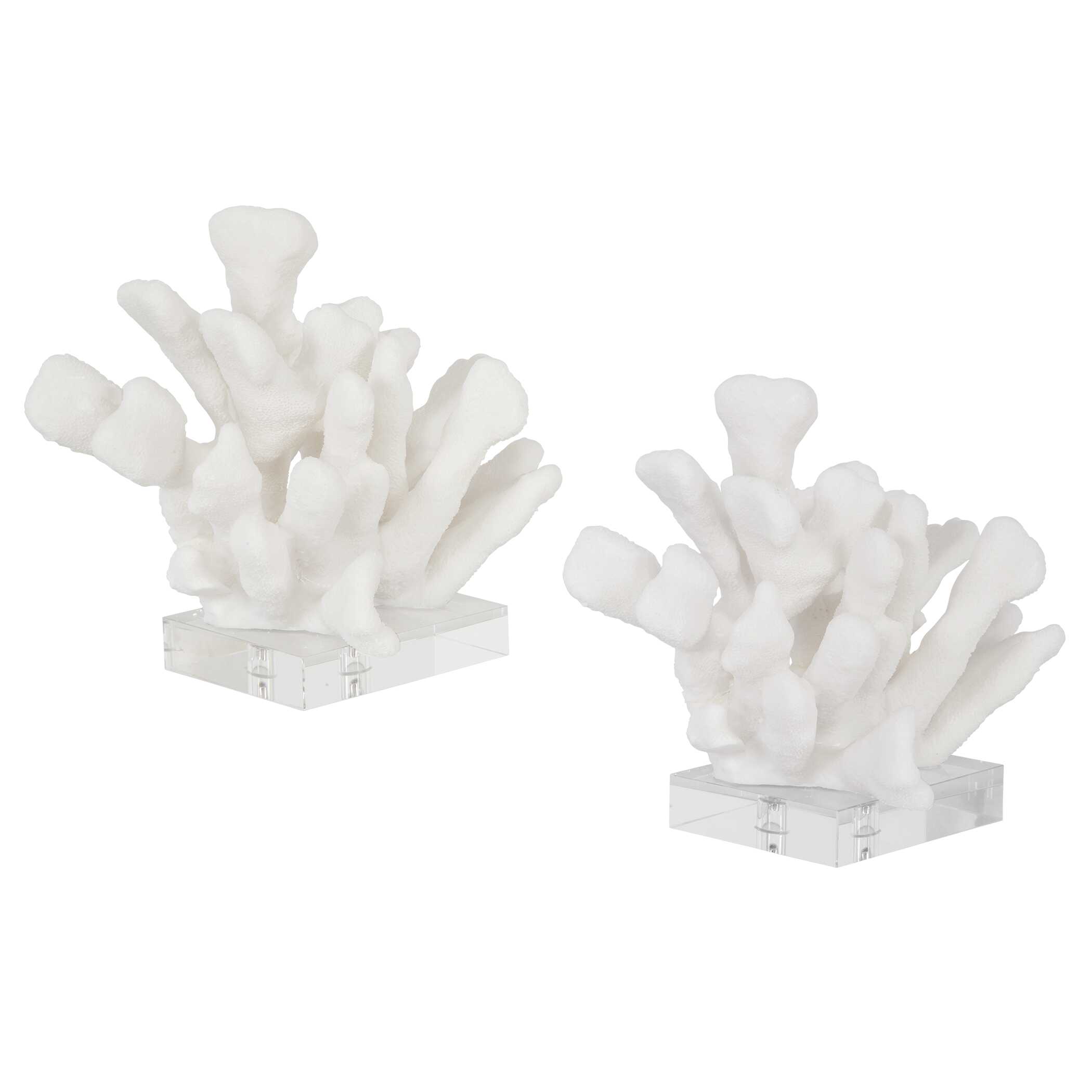 Charbel White Bookends Set/2, Decorative by Uttermost, 5.75" width x 9" height x 7.62" depth View 4