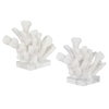 Charbel White Bookends Set/2, by Uttermost, 5.75" width x 9" height x 7.62" depth thumbnail 4