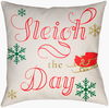 Sleigh The Day Accent Pillow, Decorative Pillow by Surya, 16" length x 16" width thumbnail