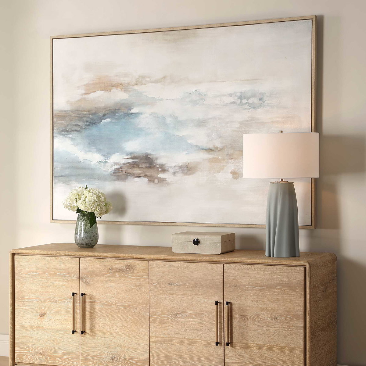Chasing Blue Coastal Canvas Art, by Uttermost, 73.7" width x 49.7" height x 1.5" depth View 3
