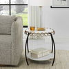 Chainlink White Marble Side Table, Furniture by Uttermost, 25.25" width x 21.75" height x 25.25" depth thumbnail 4