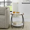 Chainlink White Marble Side Table, Side & End Table by Uttermost, 25.25" width x 21.75" height x 25.25" depth thumbnail 4