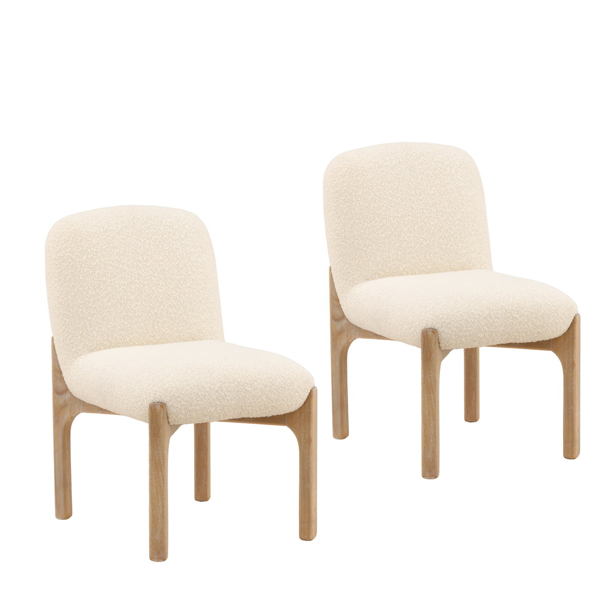 Ember Dining Chair Set of 2 Cream, by Dovetail, 19.6" width x 33" height x 25.8" depth View 1