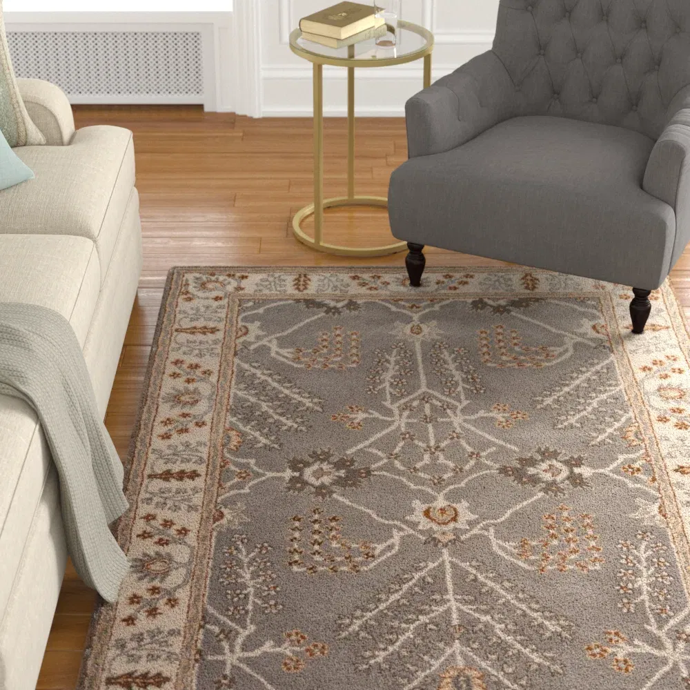 Poeme Hand-Tufted Gray/Ivory Area Rug large image 