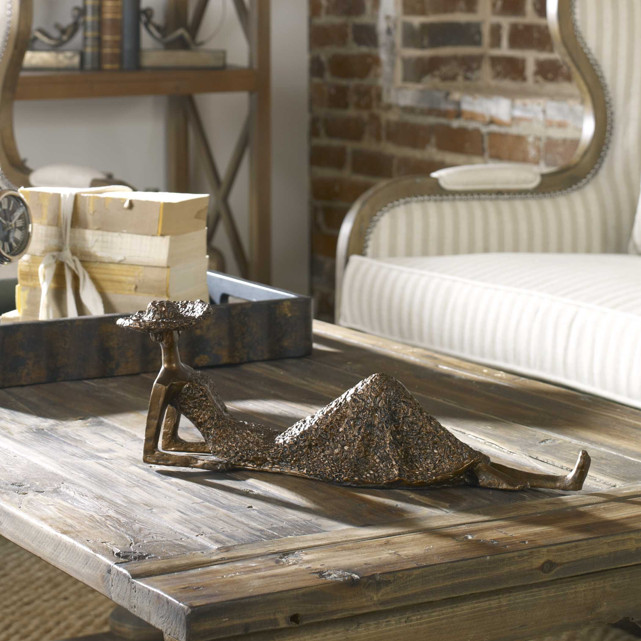 Summer Days Antique Bronze Sculpture, Decorative by Uttermost, 16.5" width x 5.5" height x 4" depth View 3