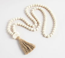 Online Designer Hallway/Entry Mango Wood Contentment Beads, 53.25"L - IVORY