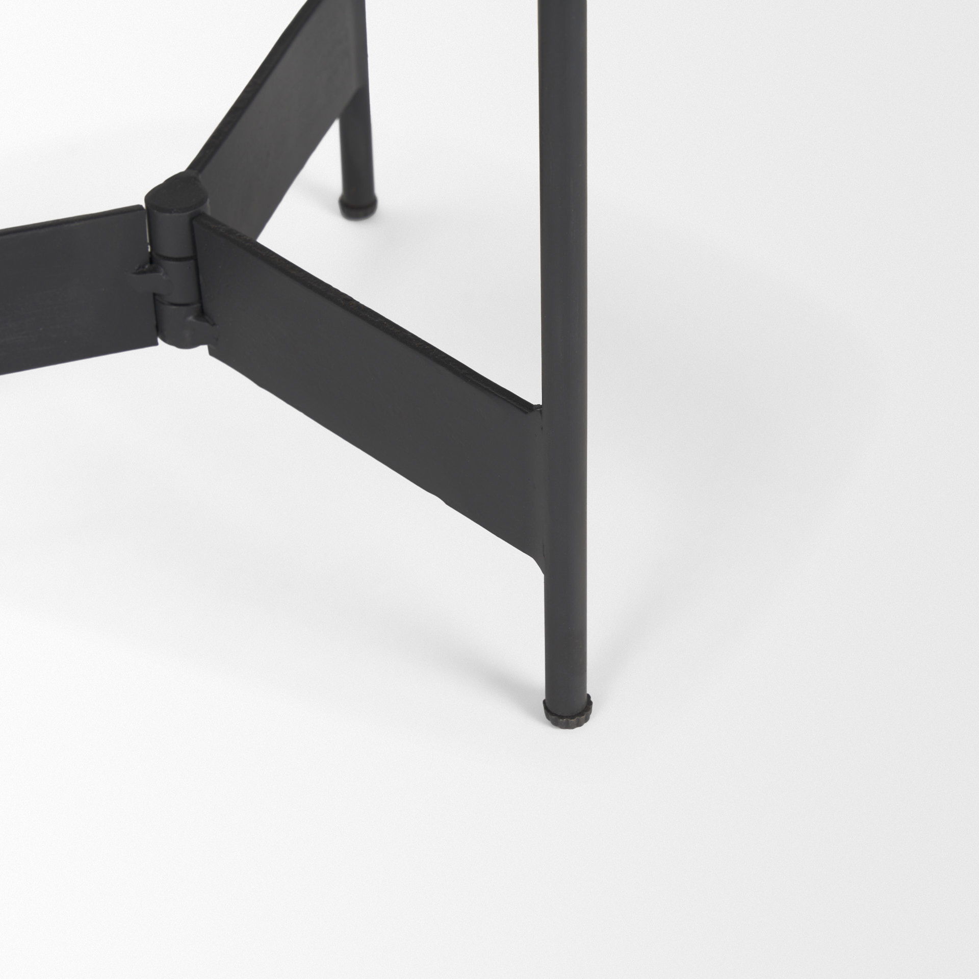 Wade Travertine Marble with Matte Black Metal End Tables, Side & End Table by Mercana, 26" length x 14" width x 24" height View 11