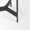 Wade Travertine Marble with Matte Black Metal End Tables, Side & End Table by Mercana, 26" length x 14" width x 24" height thumbnail 11