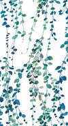Hanging Watercolor Vines Blue Peel & Stick Wallpaper, by York Wall, 18'10.8" length x 1'6" width x 0.02" depth thumbnail