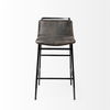 Kavalan 33.5' Total Height Ebony Leather Seat Black Metal Frame Counter Stool thumbnail 3