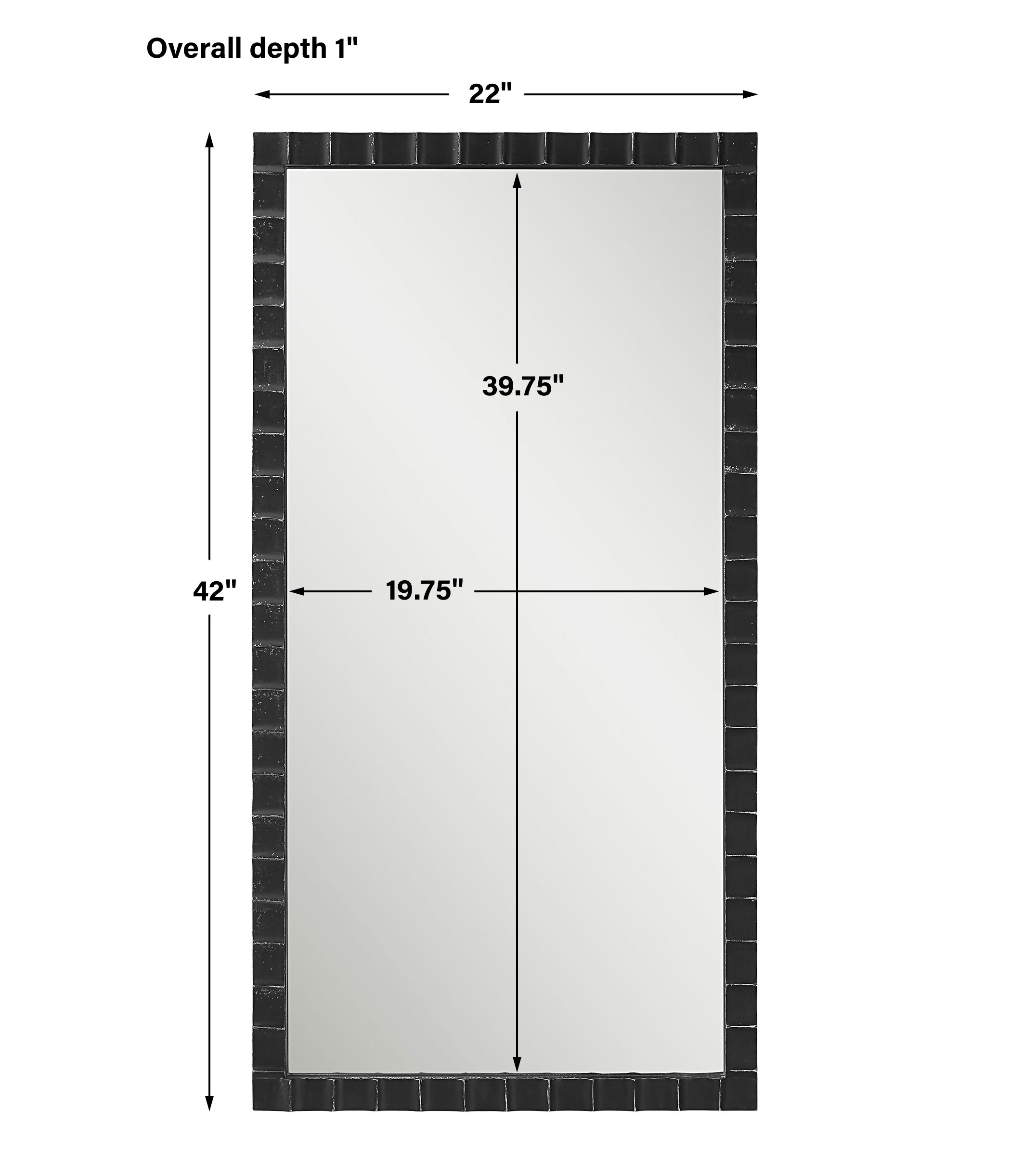 Dandridge Black Industrial Mirror large image 