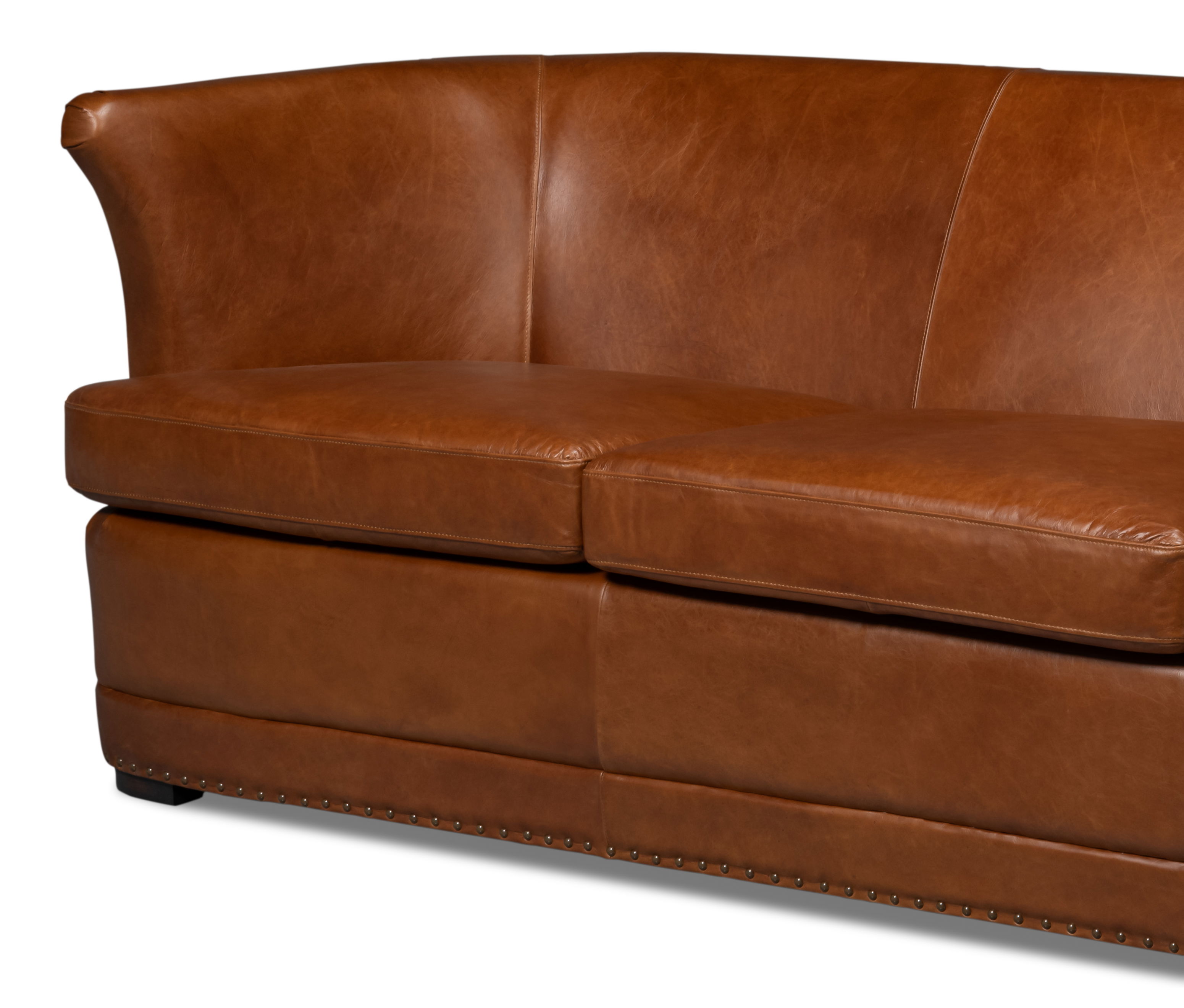 Mcmillan Distilled Leather Sofa Brown large image 
