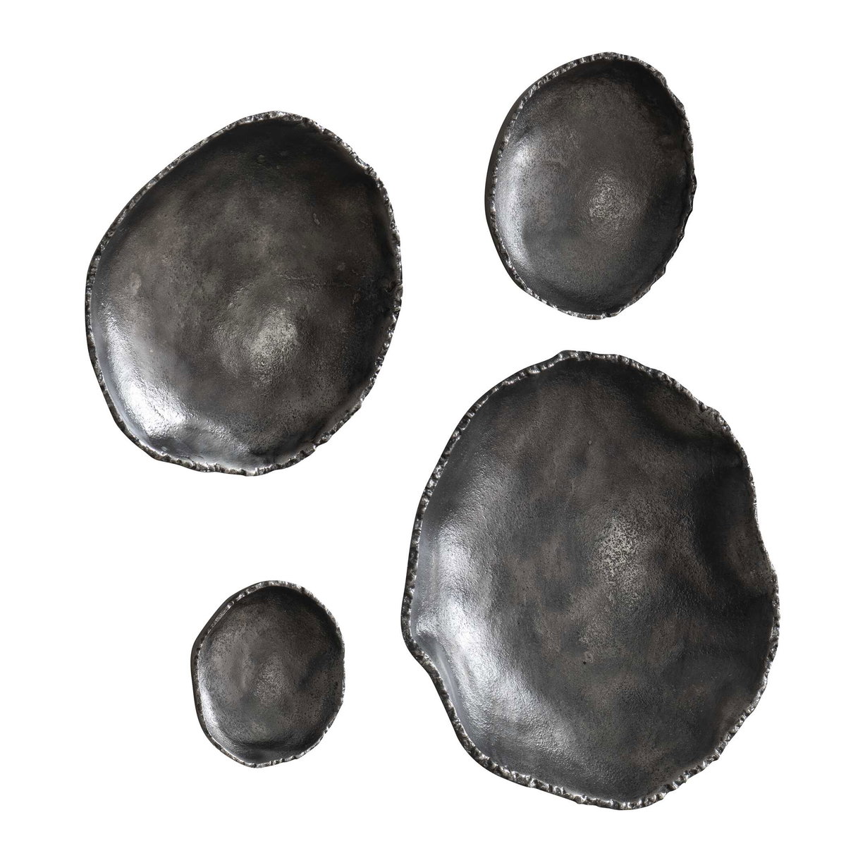 Lucky Coins Nickel Wall Decor Set/4, Sculptural Wall Art by Uttermost, 11" width x 11" height x 2.5" depth View 5