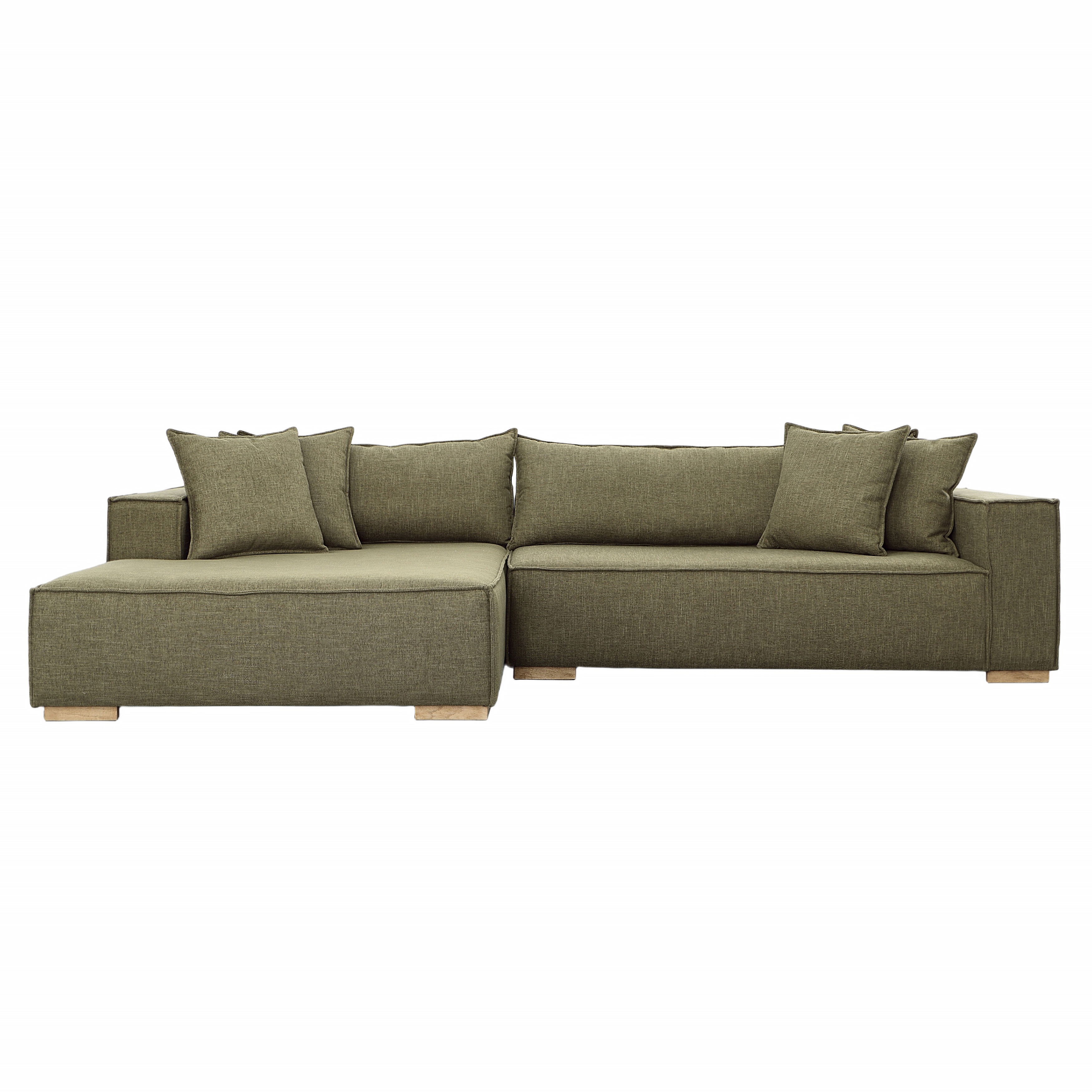 Clarisse Chaise Sectional Olive Green large image 