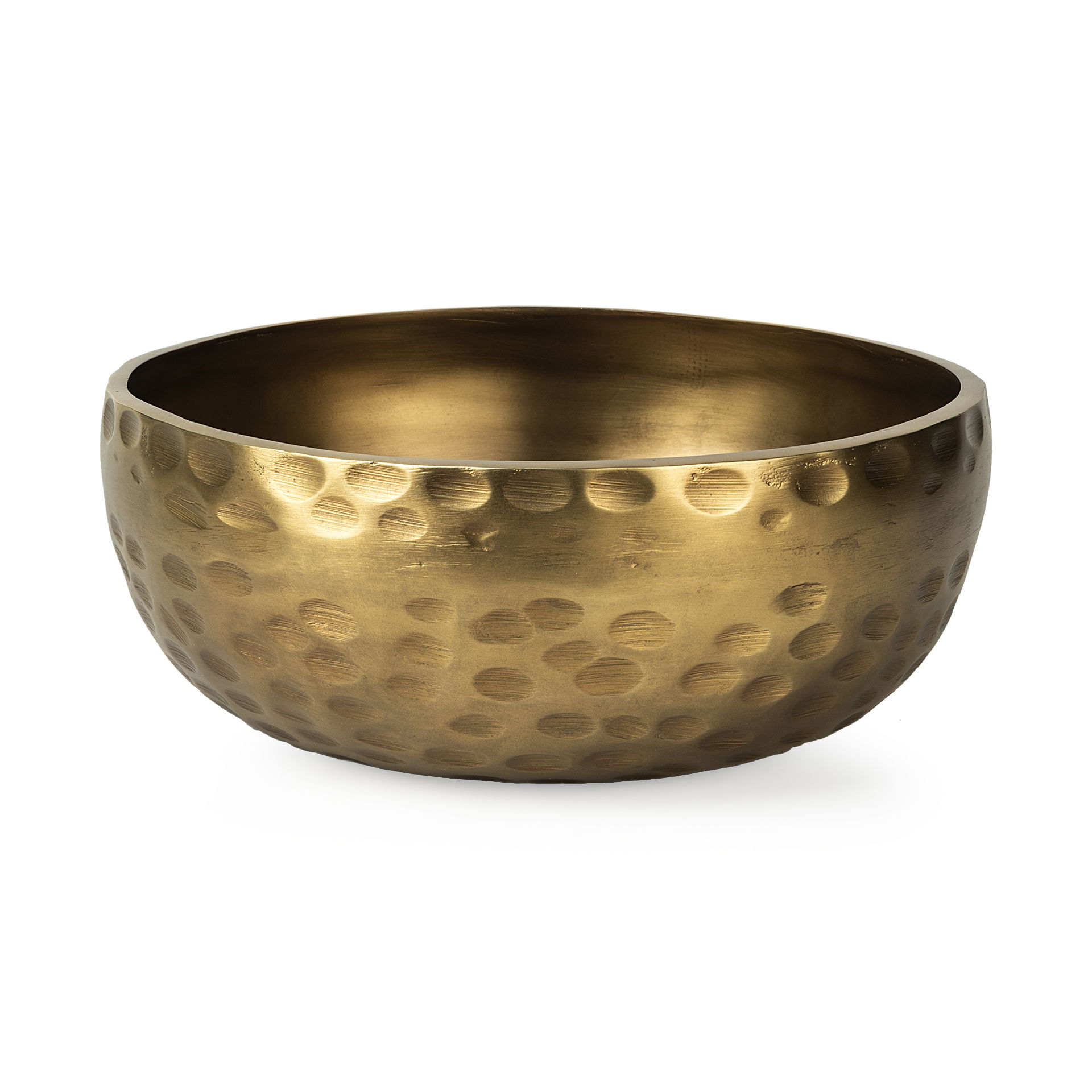 Karmel 12L x 12W Gold Hammered Aluminum Bowl, Decorative Bowl by Mercana, 11.42" length x 11.42" width x 3.94" height View 1