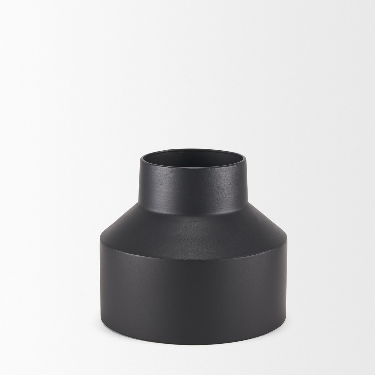 Tosca Medium Matte Black Metal Vase, by Mercana, 9.06" length x 9.06" width x 7.87" height View 6