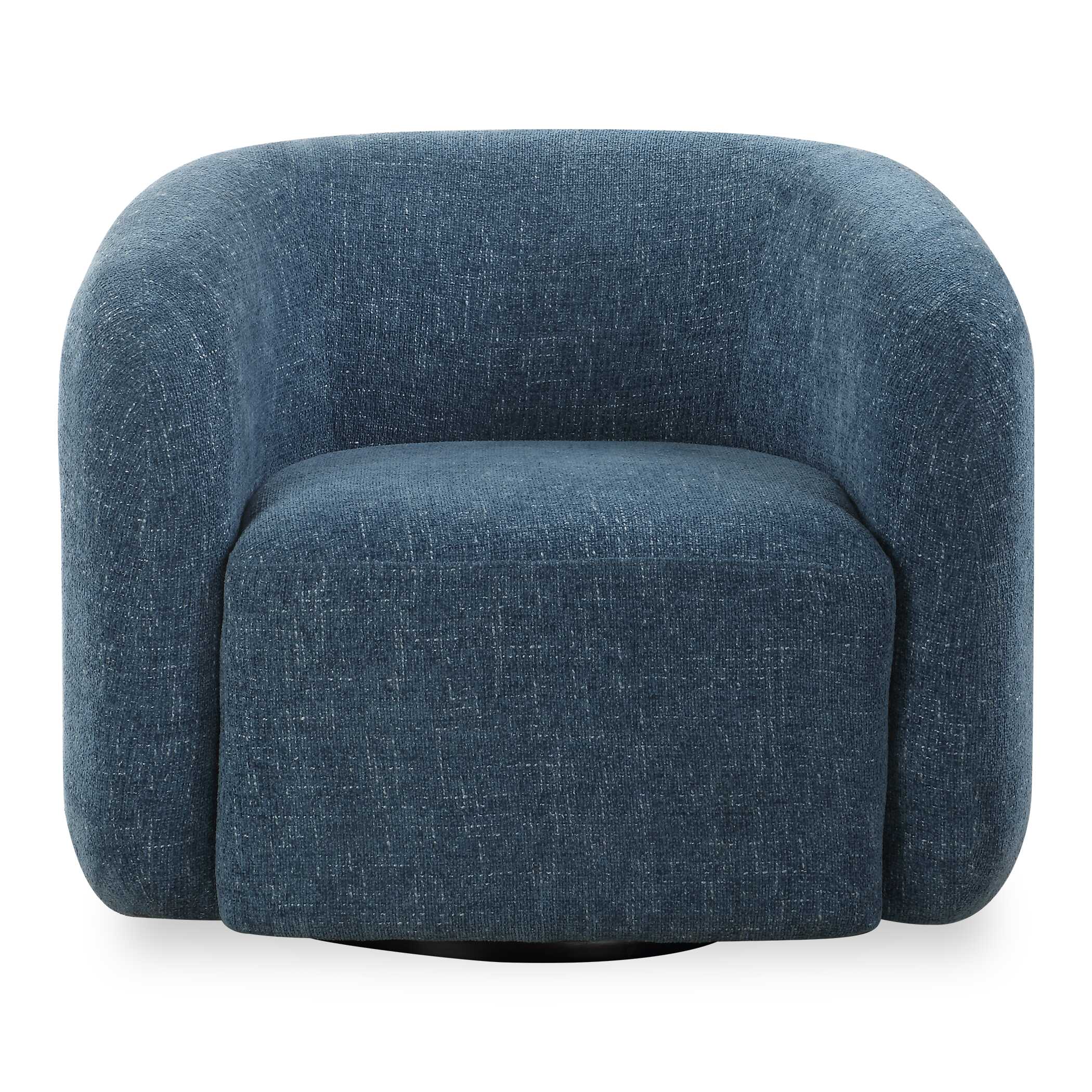 Junie Blue Swivel Barrel Chair, Furniture by Uttermost, 34.5" width x 29" height x 33" depth View 1