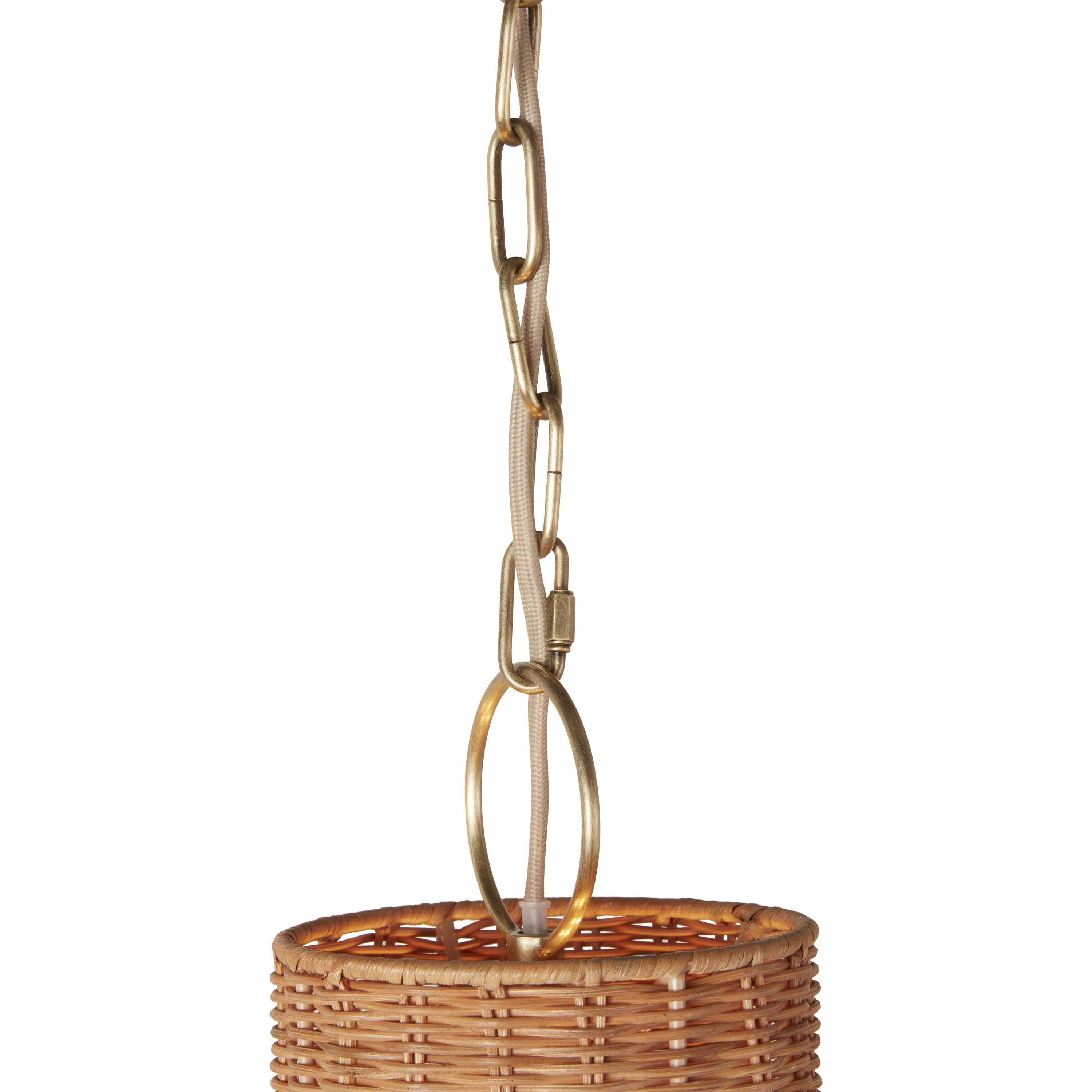 Maude Rattan Scallop Chandelier, Pendant by Woven, 26.25" height x 20" diameter View 3