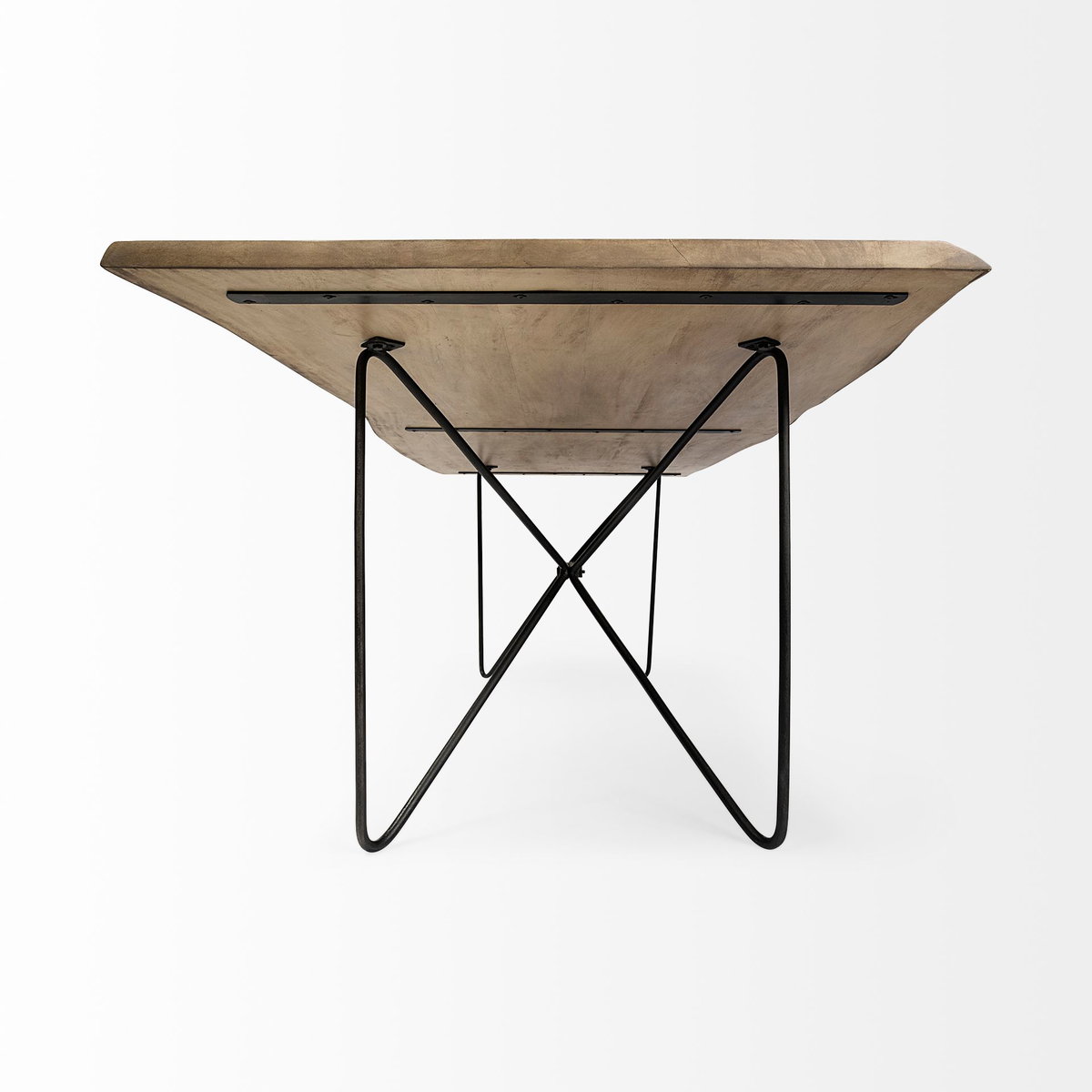 Papillion 84'L x 40'W Rectangular Dining Table | Modern | Blonde Wood & Black Metal | Seats 8, by Mercana, 84" length x 40" width x 30" height View 7