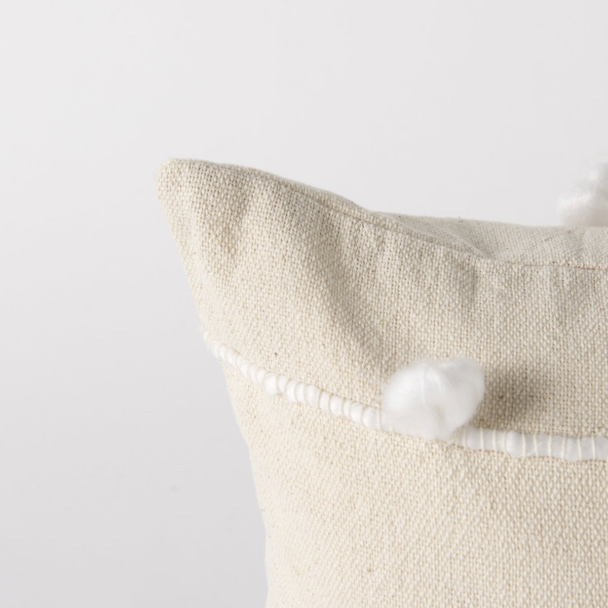 Erica 13x21 Cream With White Detail Decorative Pillow Cover, by Mercana, 13" length x 21" width x 0.2" height View 10