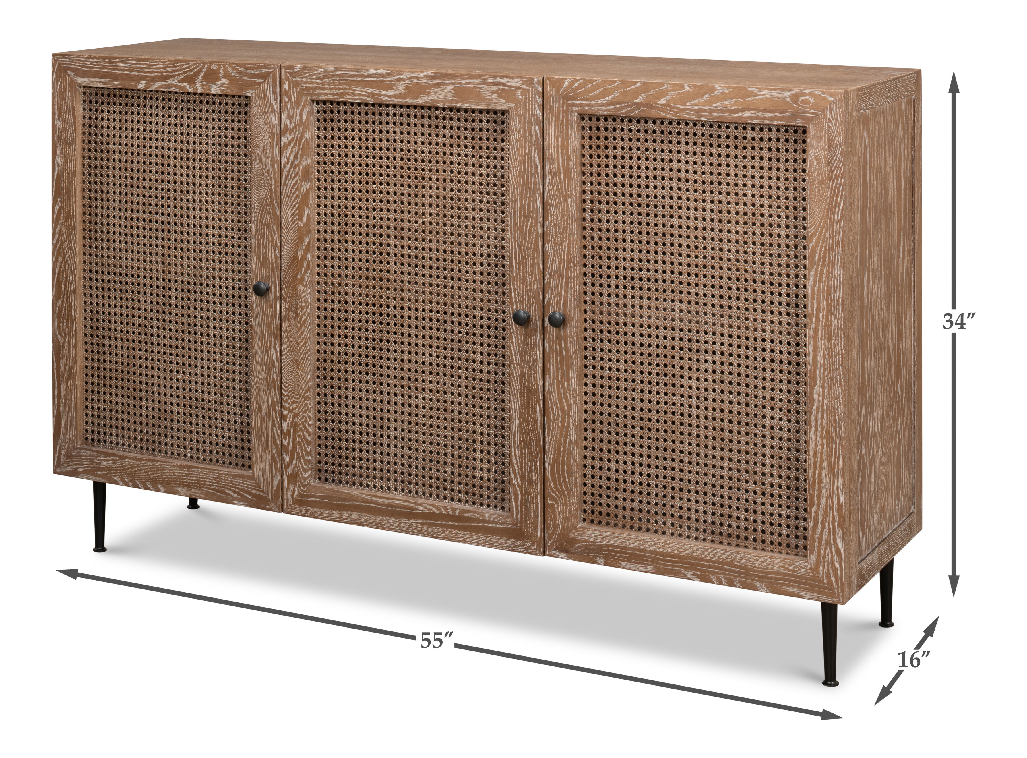 Anton Sideboard, Cabinets & Sideboard by Sarreid, 55" length x 16" width x 34" height View 13