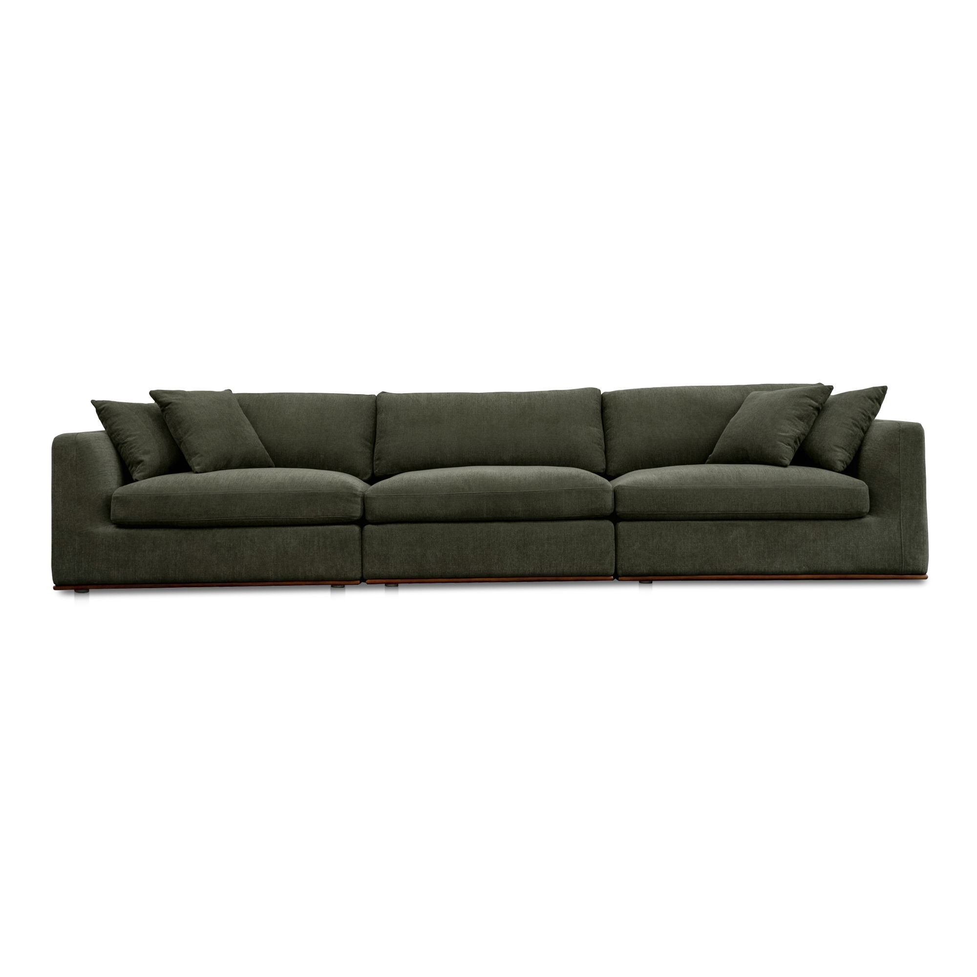 Rue Modular Sofa Dark Green, Sofas & Sectional by Moe's Home, 136.2" width x 23.6" height x 41" depth View 1