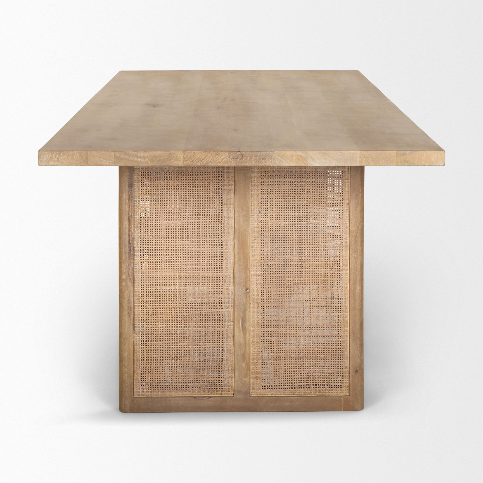 Grier 84L Light Brown Wood with Cane Dining Table large image 