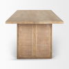 Grier 84L Light Brown Wood with Cane Dining Table thumbnail 3