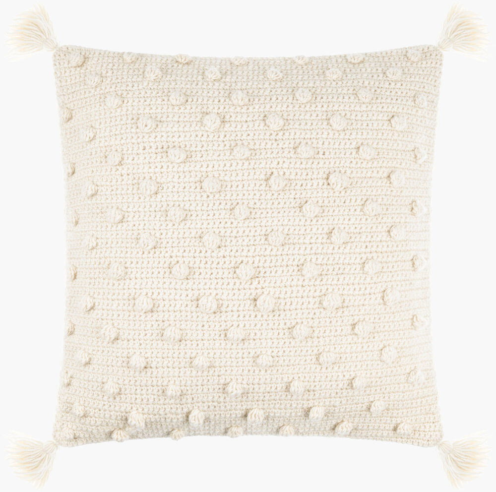 Makrome Accent Pillow, Decorative Pillow by Surya, 22" length x 22" width