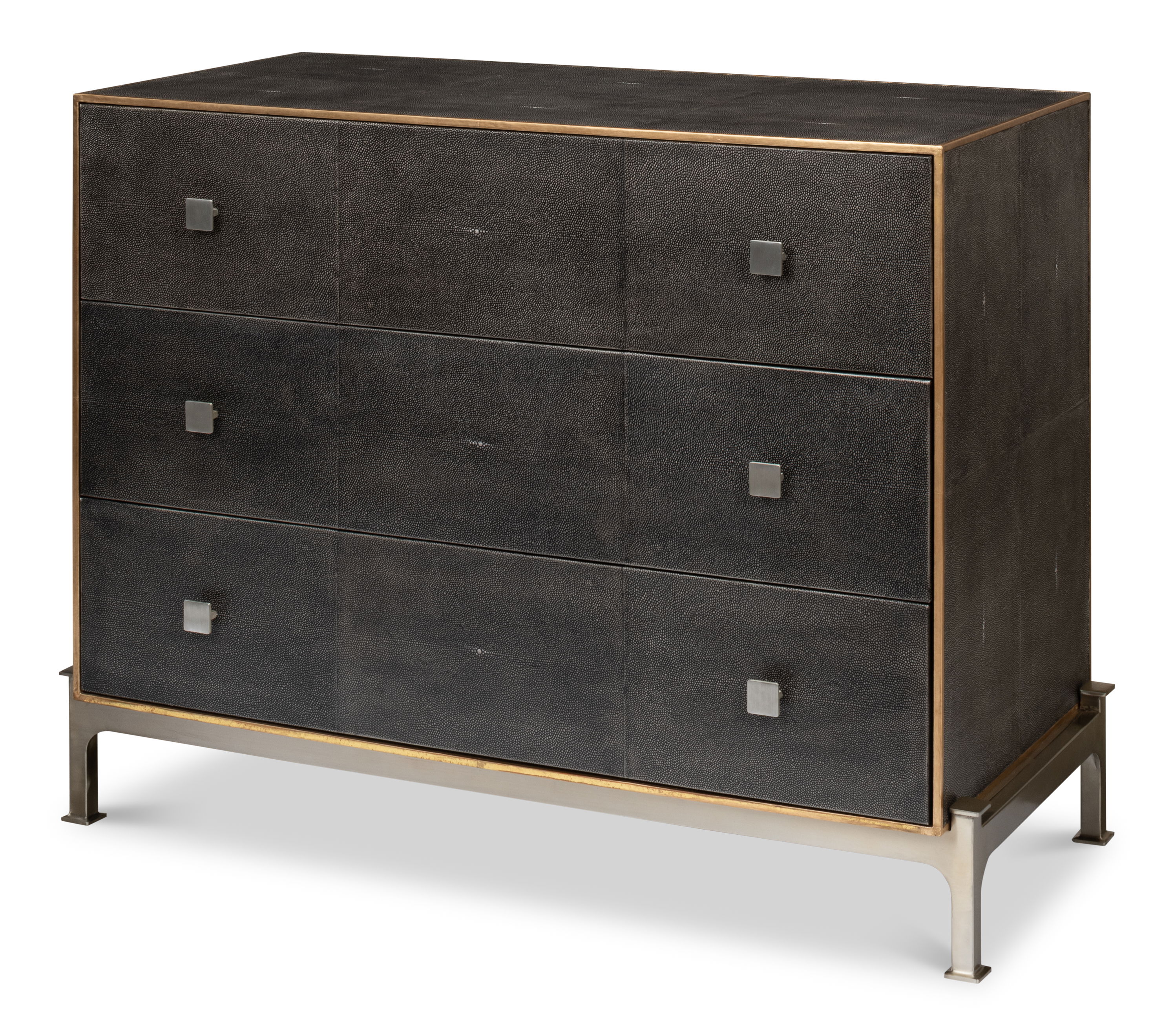 Grey Shagreen Dresser, Cabinets & Chest by Sarreid, 42" length x 20" width x 34" height View 1