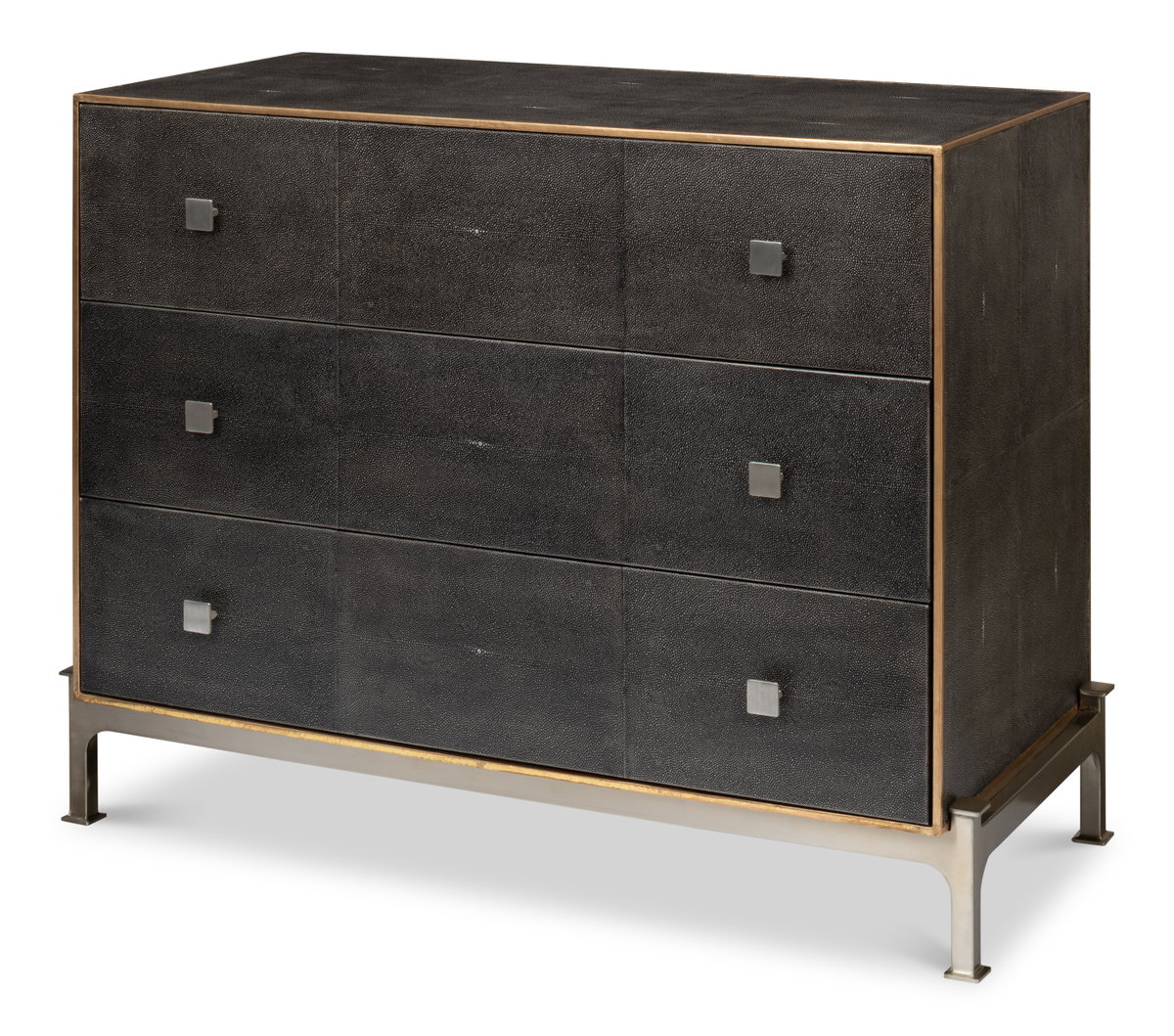 Grey Shagreen Dresser, by Sarreid, 1'8" length x 3'6" width x 2'10" height View 1