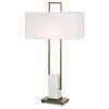 Column White Marble Table Lamp, by Uttermost, 19" width x 35" height x 9" depth thumbnail 1