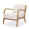 Cashel Accent Chair with Medium Brown Wood and Beige Fabric thumbnail 0