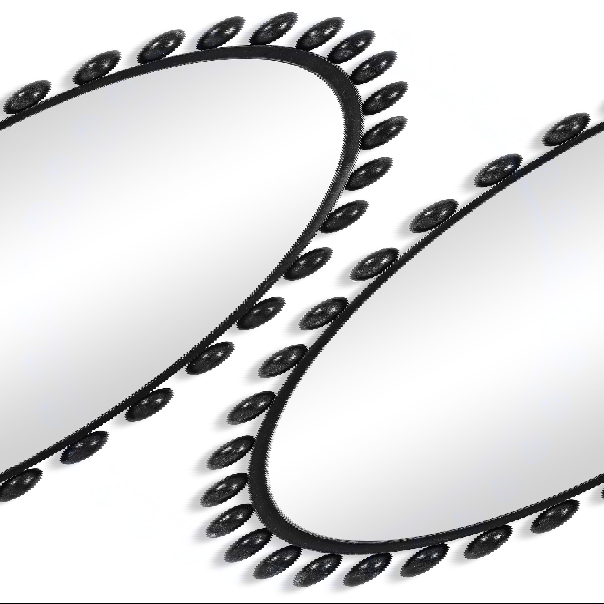 Cyra Black Round Mirror large image 