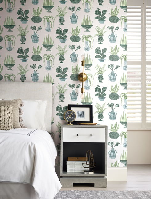 Plant Party Green Peel & Stick Wallpaper