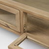 Arelius 42' Square Glass-Top Light Brown with Black Metal Base Display Coffee Table thumbnail 11