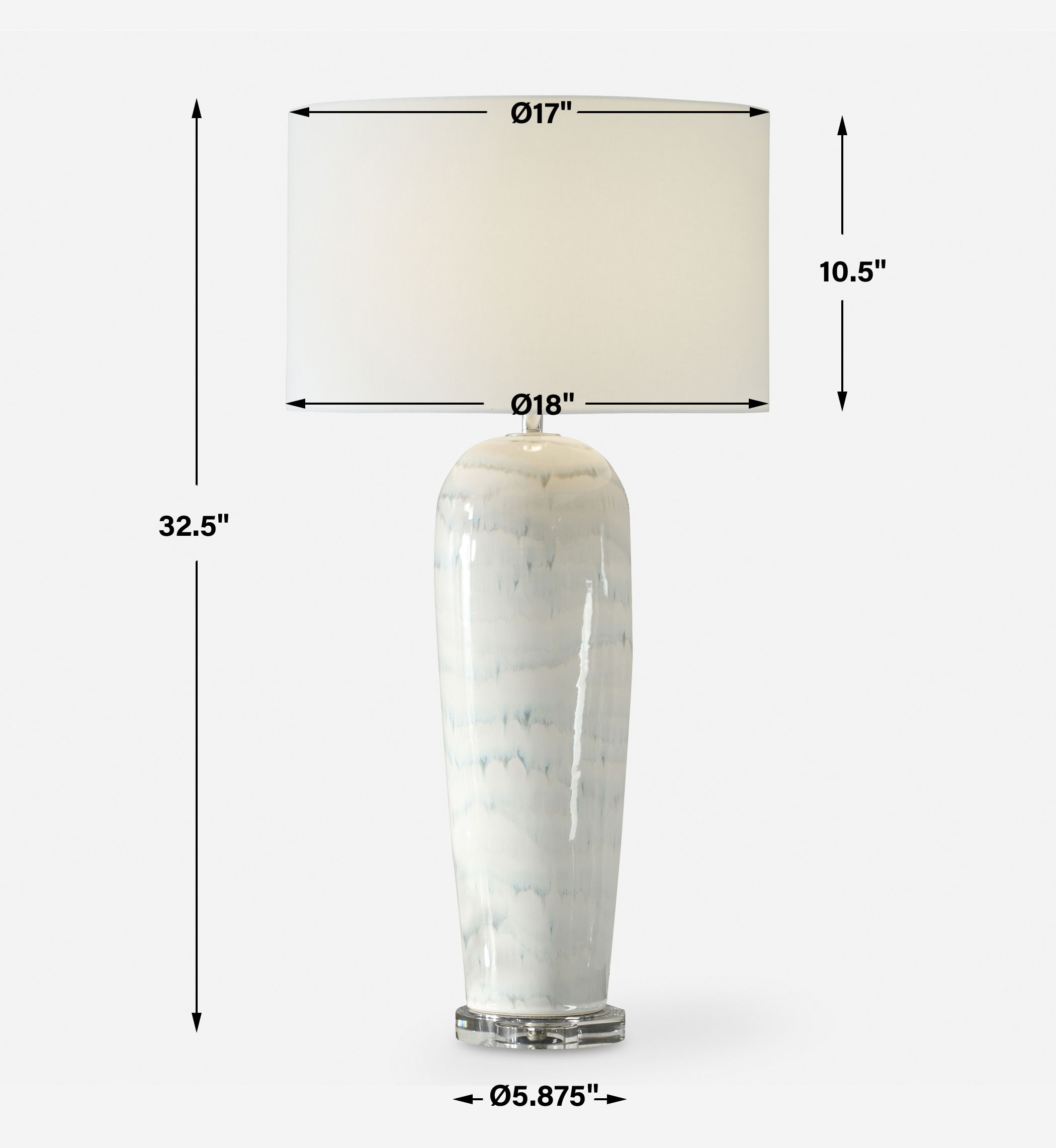 Arden White Glaze Table Lamp large image 