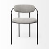 Parker Curved Back Dining Arm Chair | Gray Fabric with Black Metal, Dining Chair by Mercana, 21.65" length x 21.26" width x 28.74" height thumbnail 7