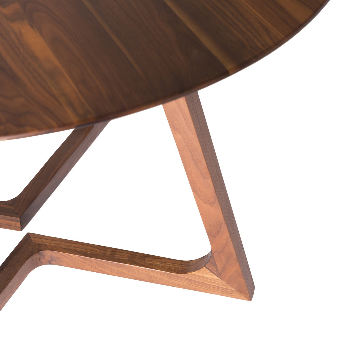 Godenza Round Dining Table Walnut, by Moe's Home, 47" width x 29.5" height x 47" depth View 4