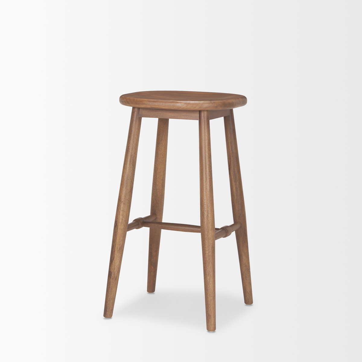 Ernest Backless 30in Seat Bar Stool | Medium Brown, Counter & Bar Stool by Mercana, 16.5" length x 16.5" width x 30" height View 5