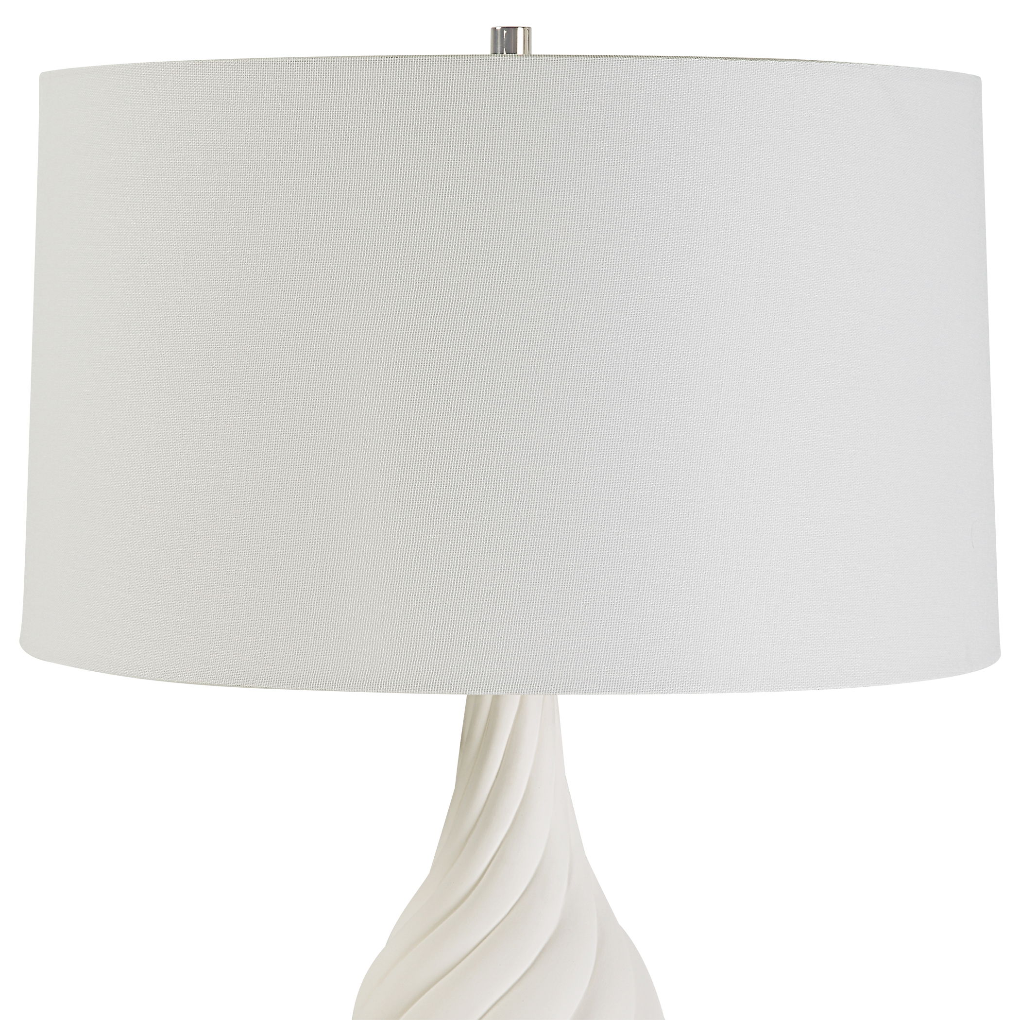 Twisted Swirl White Table Lamp large image 