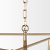 Colleen Antiqued Gold Metal 4-Light Chandelier, by Mercana, 23.62" length x 23.62" width x 29.92" height thumbnail 6