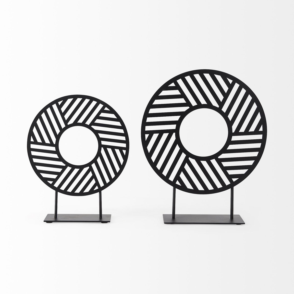 Micra  Matte Black Metal Decorative Object on a Stand, by Mercana, 9.06" length x 2.56" width x 10.91" height View 8