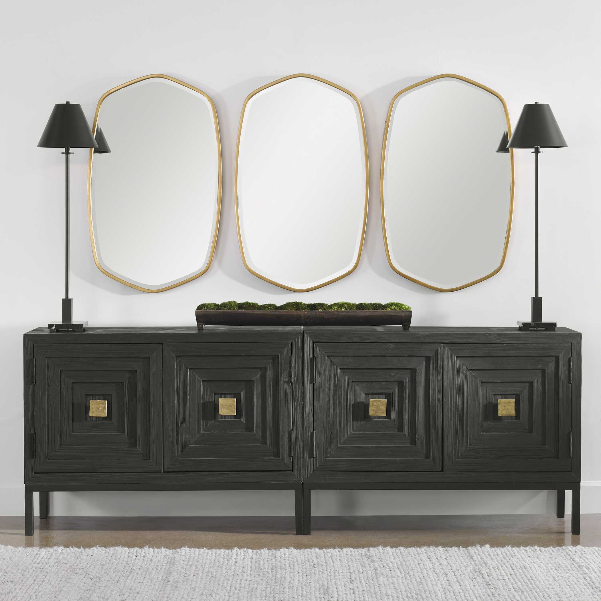 Duronia Antiqued Gold Mirror, by Uttermost, 22.25" width x 36.13" height x 1.75" depth View 8